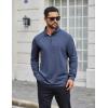 imageCOOFANDY Mens Quarter Zip Shirts Workout Fleece Lined Lightweight Long Sleeve Pullover SweatshirtsNavy Blue