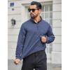 imageCOOFANDY Mens Quarter Zip Shirts Workout Fleece Lined Lightweight Long Sleeve Pullover SweatshirtsNavy Blue