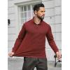imageCOOFANDY Mens Quarter Zip Shirts Workout Fleece Lined Lightweight Long Sleeve Pullover SweatshirtsWine Red