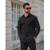 imageCOOFANDY Mens Tech Dress Shirts Long Sleeve Poplin Formal Shirt Casual Button Down ShirtsBlack