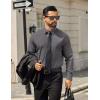 imageCOOFANDY Mens Tech Dress Shirts Long Sleeve Poplin Formal Shirt Casual Button Down ShirtsDark Grey