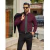 imageCOOFANDY Mens Tech Dress Shirts Long Sleeve Poplin Formal Shirt Casual Button Down ShirtsDeep Red