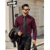 imageCOOFANDY Mens Tech Dress Shirts Long Sleeve Poplin Formal Shirt Casual Button Down ShirtsDeep Red