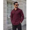 imageCOOFANDY Mens Tech Dress Shirts Long Sleeve Poplin Formal Shirt Casual Button Down ShirtsDeep Red