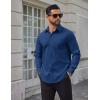 imageCOOFANDY Mens Tech Dress Shirts Long Sleeve Poplin Formal Shirt Casual Button Down ShirtsNavy