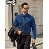 imageCOOFANDY Mens Tech Dress Shirts Long Sleeve Poplin Formal Shirt Casual Button Down ShirtsNavy