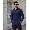 imageCOOFANDY Mens Tech Dress Shirts Long Sleeve Poplin Formal Shirt Casual Button Down ShirtsNavy Blue