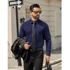 imageCOOFANDY Mens Tech Dress Shirts Long Sleeve Poplin Formal Shirt Casual Button Down ShirtsNavy Blue
