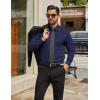 imageCOOFANDY Mens Tech Dress Shirts Long Sleeve Poplin Formal Shirt Casual Button Down ShirtsNavy Blue