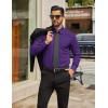 imageCOOFANDY Mens Tech Dress Shirts Long Sleeve Poplin Formal Shirt Casual Button Down ShirtsPurple