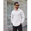 imageCOOFANDY Mens Tech Dress Shirts Long Sleeve Poplin Formal Shirt Casual Button Down ShirtsWhite