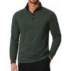 imageCOOFANDY Mens Quarter Zip Shirts Workout Fleece Lined Lightweight Long Sleeve Pullover SweatshirtsArmy Green