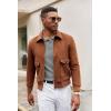 imageCOOFANDY Men Long Sleeve Polo Sweater Knitted Polo Slim Fit Waffle Collared Pullover SweaterGrey