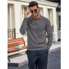 imageCOOFANDY Mens Knit Long Sleeve Polo Sweater Business Casual Collared Golf Sweaters Ribbed Textured Activewear PolosDark Gray