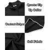 imageCOOFANDY Mens Quarter Zip Up Pullover Slim Fit Lightweight Mock Neck Long Sleeve SweatersBlack