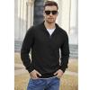 imageCOOFANDY Mens Quarter Zip Up Pullover Slim Fit Lightweight Mock Neck Long Sleeve SweatersBlack
