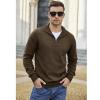 imageCOOFANDY Mens Quarter Zip Up Pullover Slim Fit Lightweight Mock Neck Long Sleeve SweatersBrown