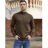 imageCOOFANDY Mens Quarter Zip Up Pullover Slim Fit Lightweight Mock Neck Long Sleeve SweatersBrown