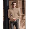 imageCOOFANDY Mens Quarter Zip Up Pullover Slim Fit Lightweight Mock Neck Long Sleeve SweatersClassic Khaki