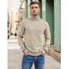imageCOOFANDY Mens Quarter Zip Up Pullover Slim Fit Lightweight Mock Neck Long Sleeve SweatersKhaki