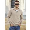 imageCOOFANDY Mens Quarter Zip Up Pullover Slim Fit Lightweight Mock Neck Long Sleeve SweatersKhaki