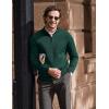 imageCOOFANDY Mens Quarter Zip Up Pullover Slim Fit Lightweight Mock Neck Long Sleeve SweatersLake Green
