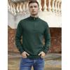 imageCOOFANDY Mens Quarter Zip Up Pullover Slim Fit Lightweight Mock Neck Long Sleeve SweatersLake Green