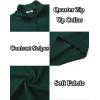 imageCOOFANDY Mens Quarter Zip Up Pullover Slim Fit Lightweight Mock Neck Long Sleeve SweatersLake Green