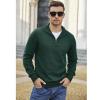 imageCOOFANDY Mens Quarter Zip Up Pullover Slim Fit Lightweight Mock Neck Long Sleeve SweatersLake Green