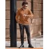 imageCOOFANDY Mens Quarter Zip Up Pullover Slim Fit Lightweight Mock Neck Long Sleeve SweatersLight Brown