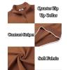 imageCOOFANDY Mens Quarter Zip Up Pullover Slim Fit Lightweight Mock Neck Long Sleeve SweatersLight Brown