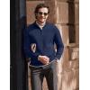 imageCOOFANDY Mens Quarter Zip Up Pullover Slim Fit Lightweight Mock Neck Long Sleeve SweatersNavy Blue
