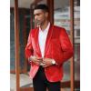imageCOOFANDY Mens Velvet Tuxedo Floral Blazer Jacket One Button Shawl Lapel Suit Jacket for Dinner Prom Party WeddingRedsolid