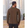 imageCOOFANDY Mens Waffle Henley Shirts Long Sleeve Casual TShirt Basic Lightweight Pullover TeesBrown