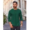 imageCOOFANDY Mens Waffle Henley Shirts Long Sleeve Casual TShirt Basic Lightweight Pullover TeesGreen