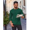 imageCOOFANDY Mens Waffle Henley Shirts Long Sleeve Casual TShirt Basic Lightweight Pullover TeesGreen