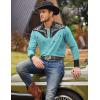 imageCOOFANDY Mens Western Cowboy Shirt Embroidered Button Down Long Sleeve ShirtsCotton  Blue
