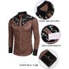 imageCOOFANDY Mens Western Cowboy Shirt Embroidered Button Down Long Sleeve ShirtsCotton  Brownblack