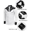 imageCOOFANDY Mens Western Cowboy Shirt Embroidered Button Down Long Sleeve ShirtsCotton Whiteblack