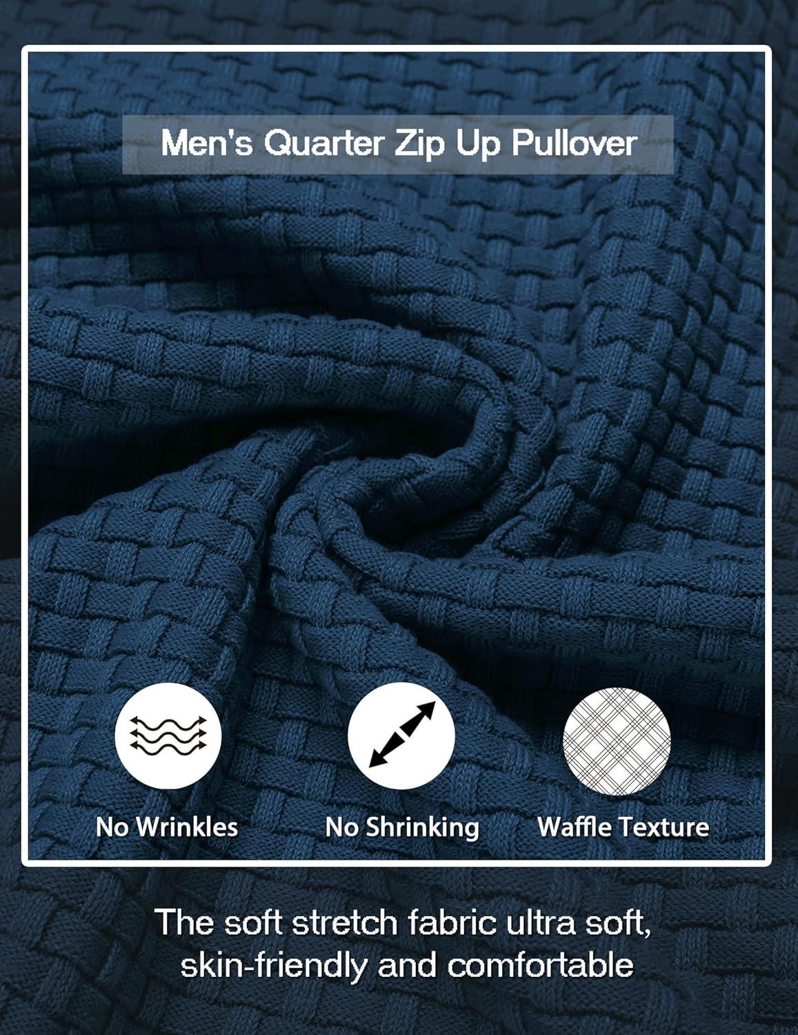 imageCOOFANDY Men Dress Crewneck Sweater Pullover Knit Long Sleeve Casual Slim Fit SweaterBlue