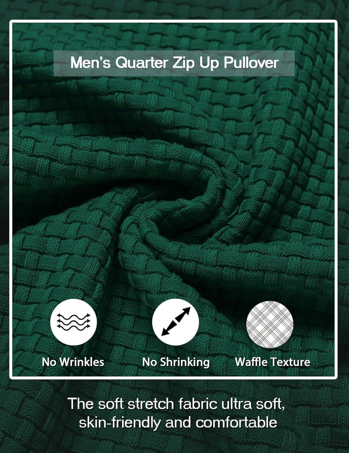 imageCOOFANDY Men Dress Crewneck Sweater Pullover Knit Long Sleeve Casual Slim Fit SweaterGreen
