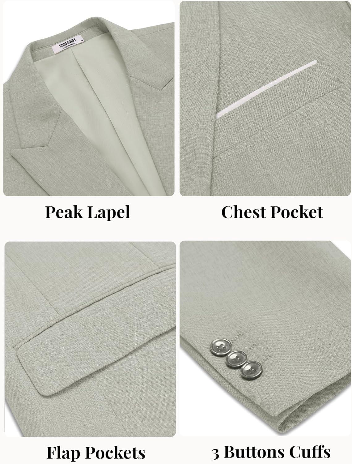 imageCOOFANDY Mens Blazer Casual Two Buttons Sport Coat Slim Fit Lightweight Suit JacketsLight Grey