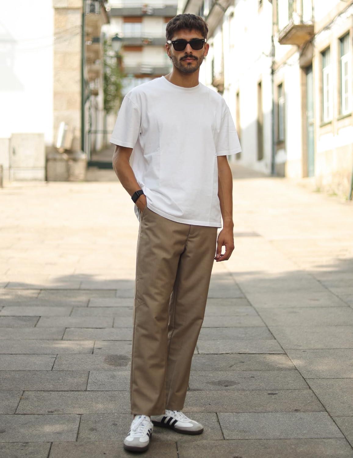 imageCOOFANDY Mens Casual Chino Pants Classic Fit Lightweight Khaki Trousers Wrinkle Free Stretch Dress SlacksDark Khaki