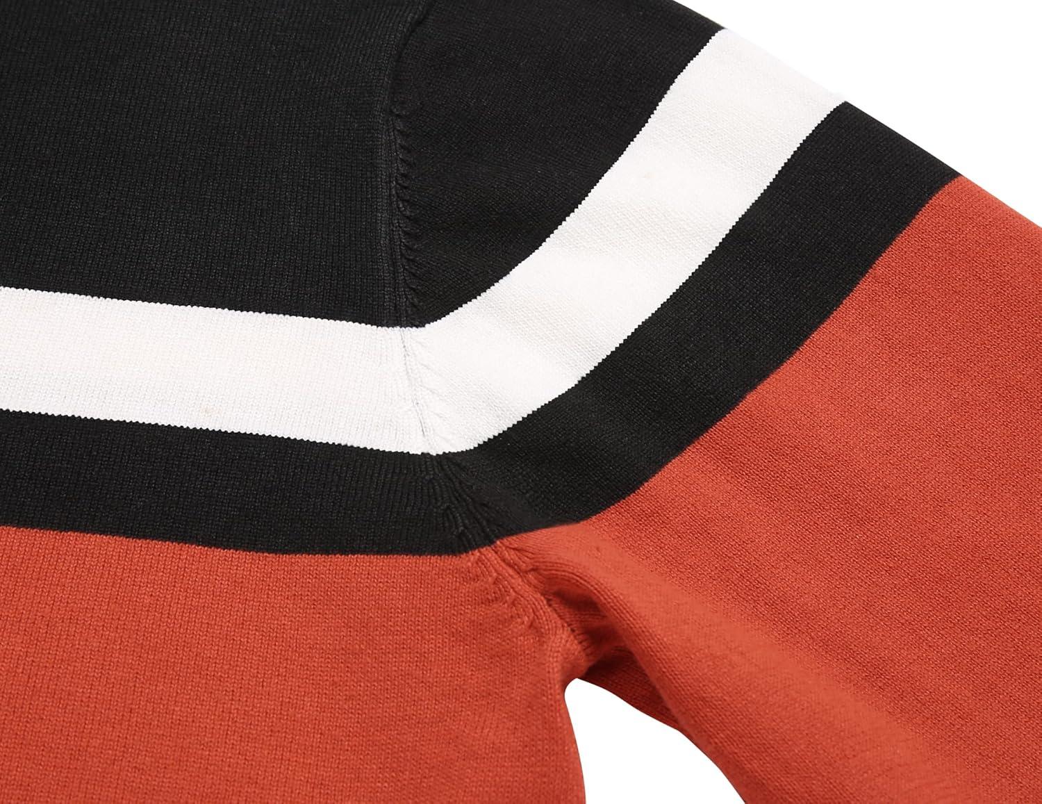 imageCOOFANDY Mens Crew Neck Sweater Slim Fit Lightweight Sweatshirts Knitted Pullover for Casual Or Dressy WearBlackRust Red
