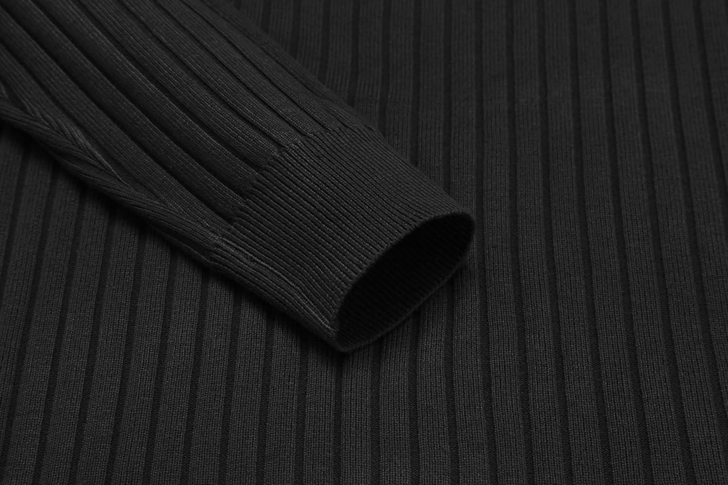 imageCOOFANDY Mens Crewneck Pullover Sweaters Business Casual Long Sleeve Slim Fit Sweater Chunky Cable Knit SweaterBlacknarrow Ribs