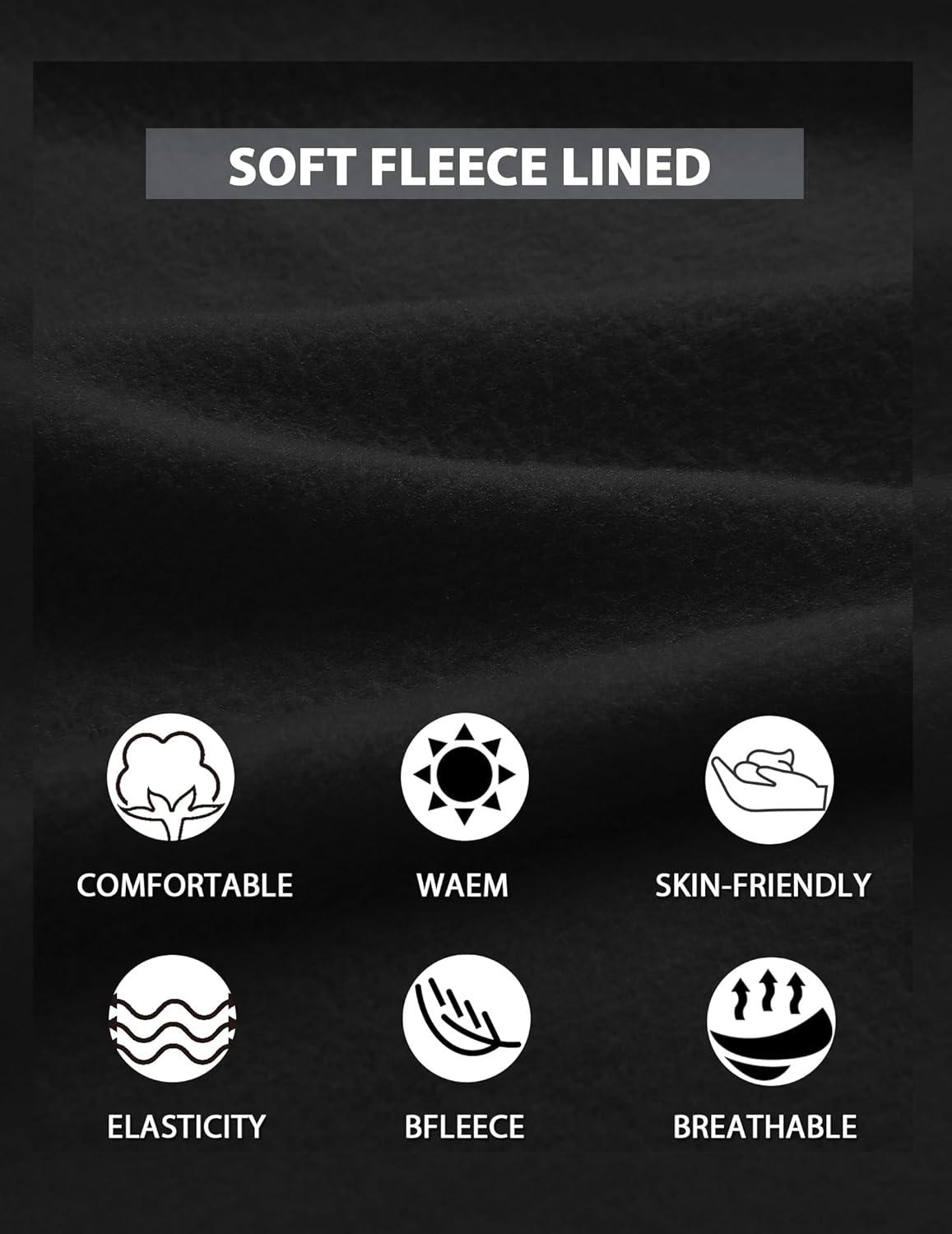 imageCOOFANDY Mens Crewneck Sweatshirts Long Sleeves Fleece Sweatshirts Thermal Casual Pullover ShirtBlack