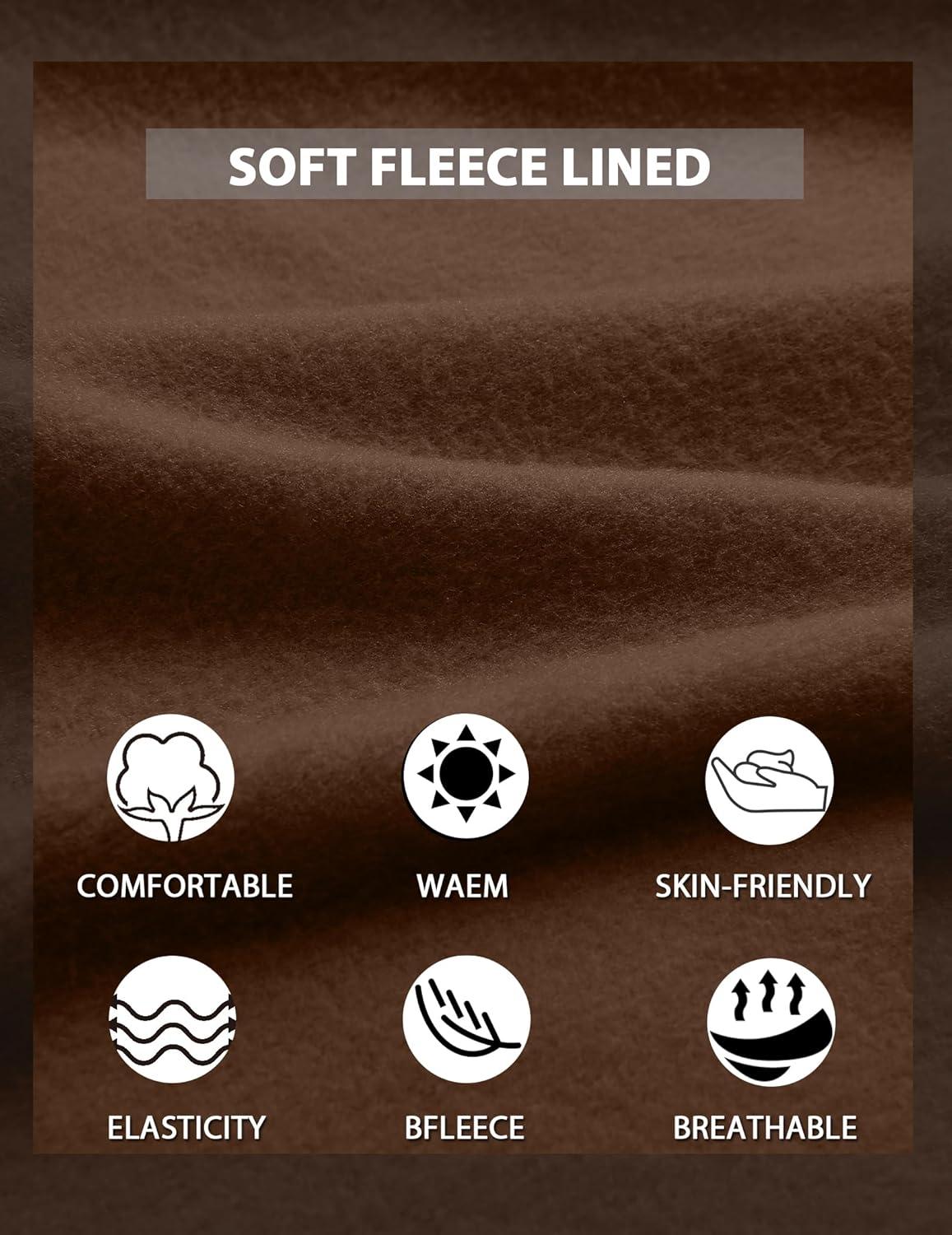imageCOOFANDY Mens Crewneck Sweatshirts Long Sleeves Fleece Sweatshirts Thermal Casual Pullover ShirtBrown
