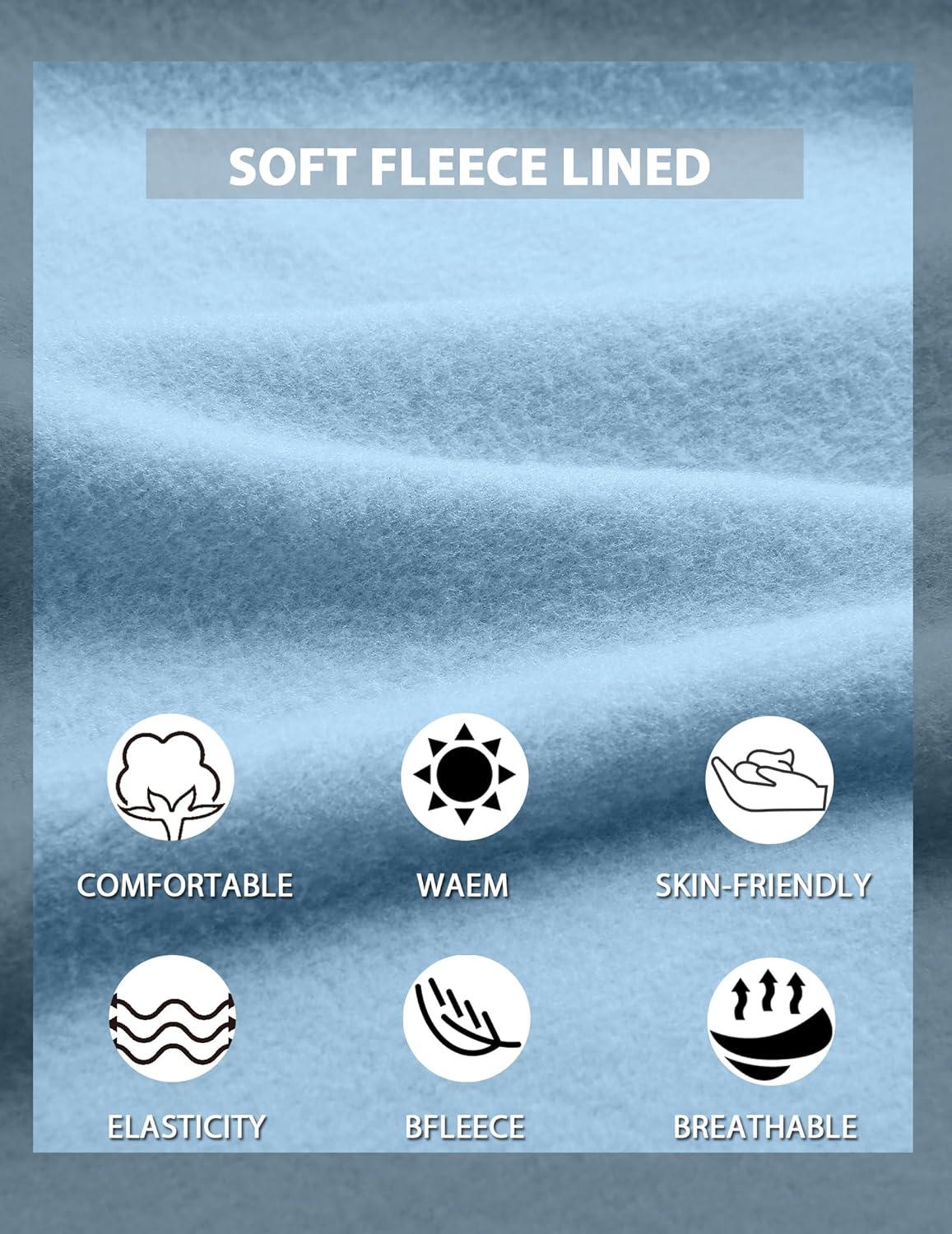 imageCOOFANDY Mens Crewneck Sweatshirts Long Sleeves Fleece Sweatshirts Thermal Casual Pullover ShirtLight Blue