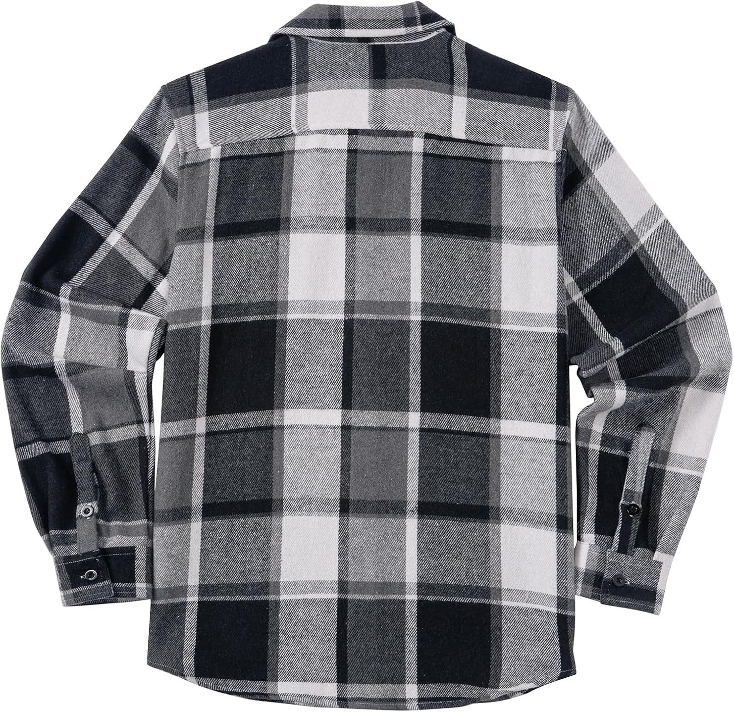 imageCOOFANDY Mens Flannel Shirts Long Sleeve Plaid Shirt Jacket Button Down Shirt with PocketsBlack