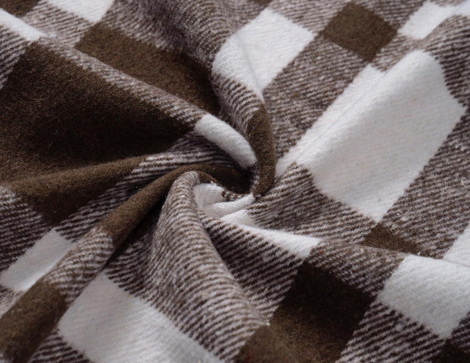 imageCOOFANDY Mens Flannel Shirts Long Sleeve Plaid Shirt Jacket Button Down Shirt with PocketsBrown  White